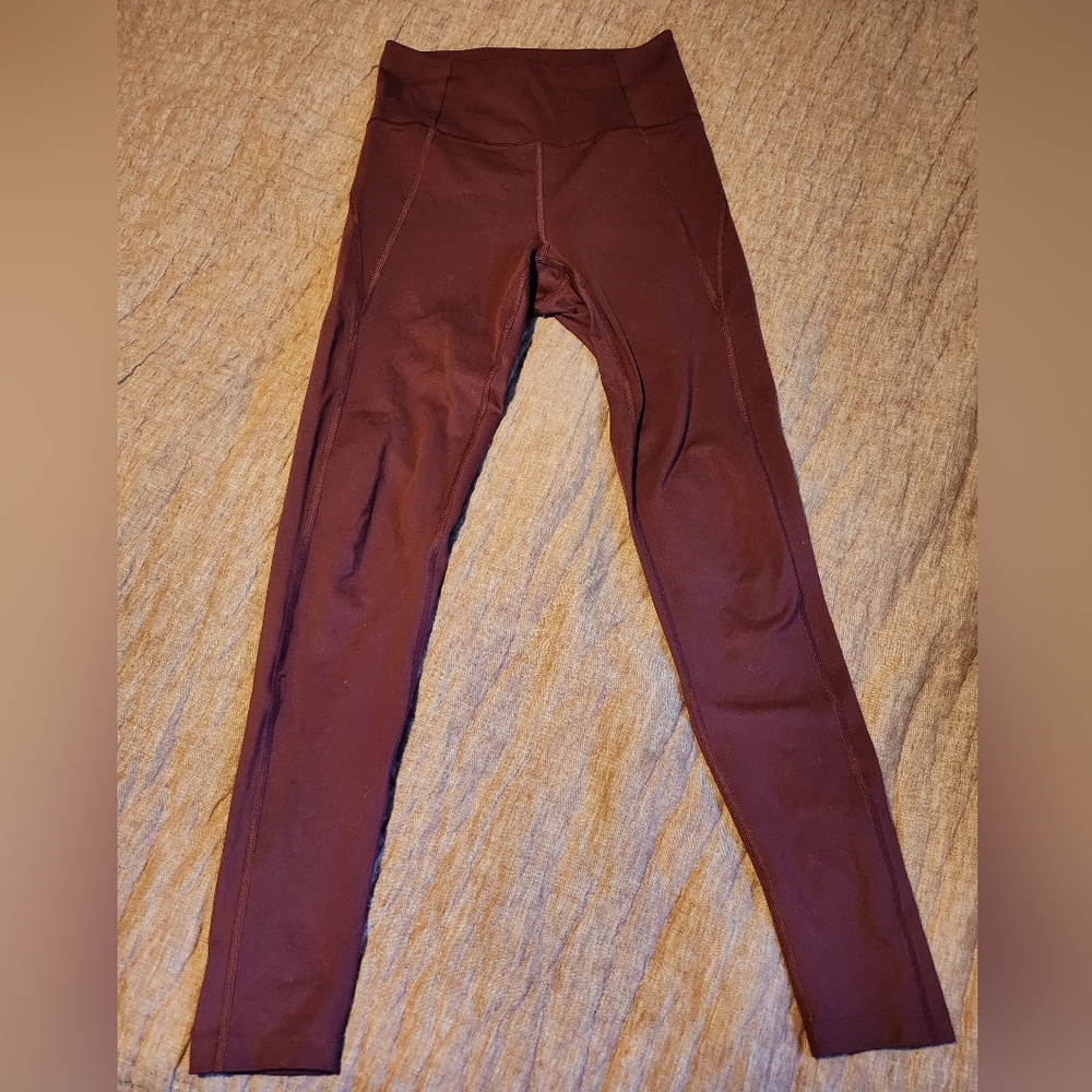 Dark Red Girlfriend Collective Leggings -  Small